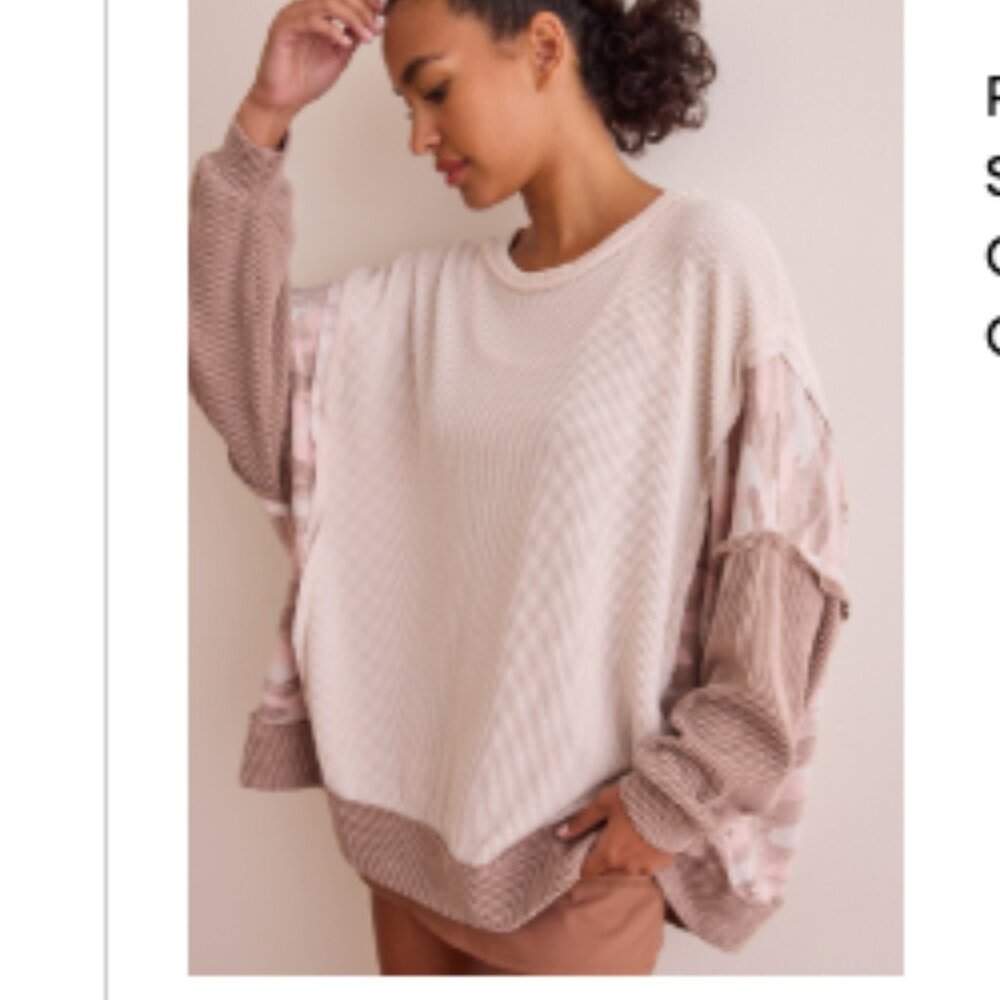 Altar'd State Revival Free Feeling Rib Pullover NEW